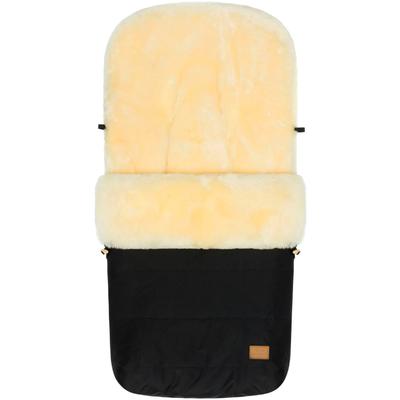Fußsack FILLIKID "Bernina Lammfell, Winterfußsack", Kinder, schwarz, Lammfell, Polyester, Fußsäcke Fußsack