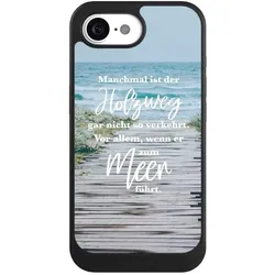 Nivocase Hülle für Apple iPhone 17e Handyhülle NIVOcore Case Schwarz Statement Strand Spruch (Apple iPhone 17e), Smartphone Hülle, Schwarz