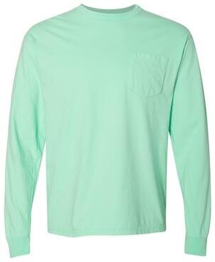Comfort Colors C4410 Men's Garment-Dyed Heavyweight Long Sleeve Pocket T-Shirt in Island Reef size 3XL   Cotton 4410, CC4410