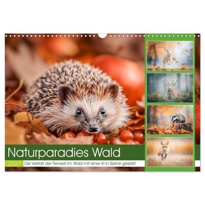 Naturparadies Wald (Wandkalender 2027 DIN A3 quer), CALVENDO Monatskalender