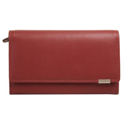 Geldbörse BODENSCHATZ "BODENSCHATZ Damen echt Leder", Damen, rot, Leder, beschichtet, leicht glänzend, Kleinlederwaren, echt Leder