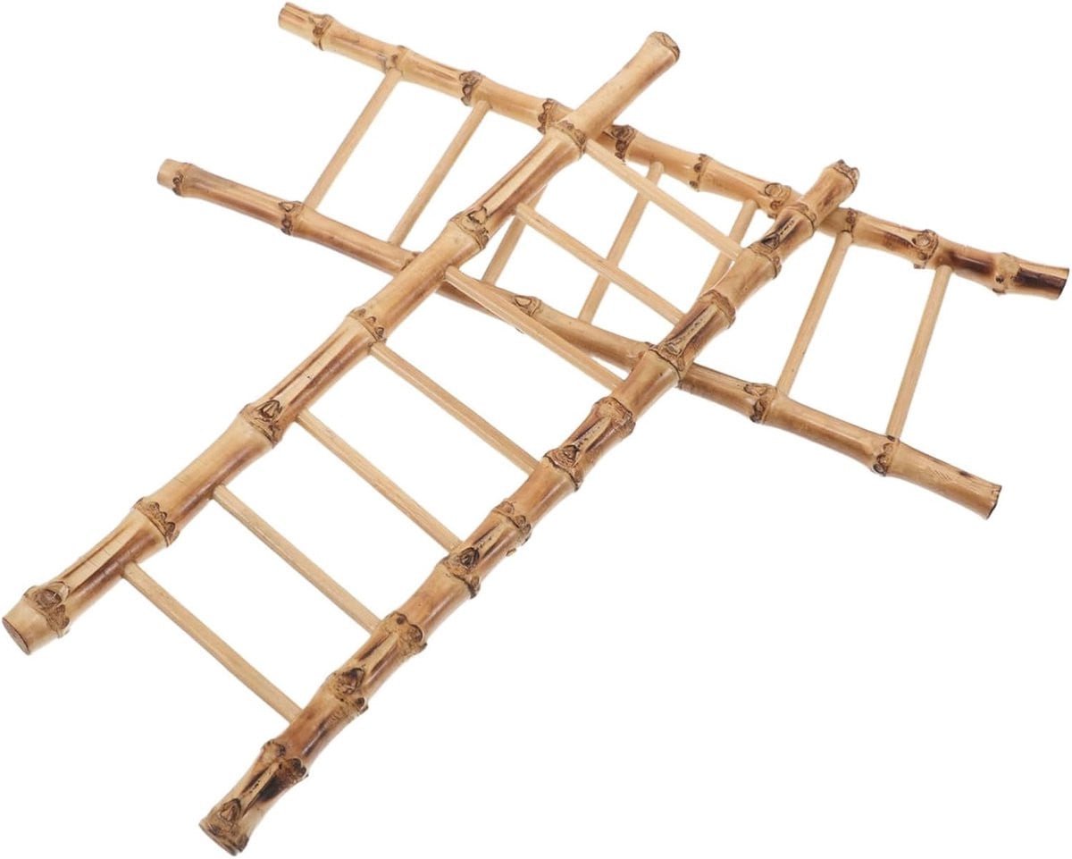 Miniatuur Bamboe Ladder voor Poppenhuis Decoratie - Realistisch Ontwerp