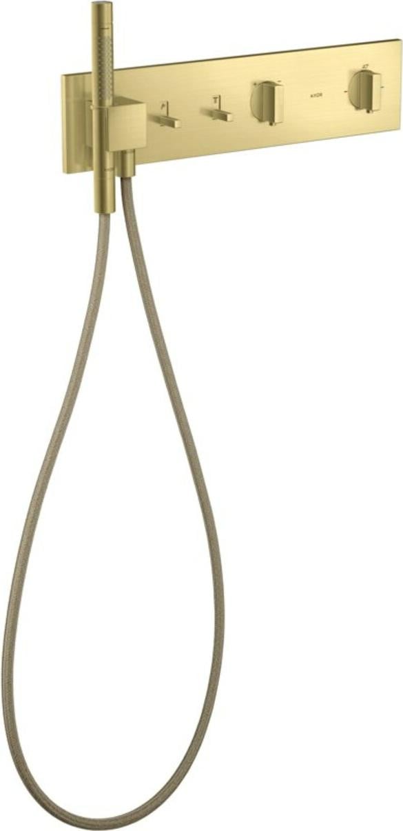 Axor Complete doucheset ShowerComposition UP-THM voor 2 verbruikers, geborsteld messing