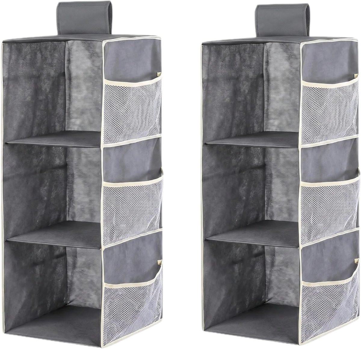 Set van 2 opvouwbare kledingorganizers met 3 etages en hangrek voor accessoires en truien