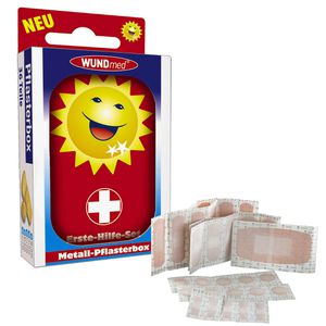 WUNDmed Pflaster Pflasterbox Metall, 36 Strips, wasserfest, atmungsaktiv, 5 Größen