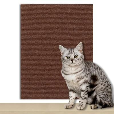 Uplift Picks Self Adhesive Cat Scratcher Sofa Protector Trimmable Carpet Scratch Mat brown 60x60 Cm