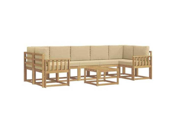PUGYNBK Sofaset für den Außenbereich, 6-teilig, Akazienholz Modularer Lattenrahmen, witterungsbeständig, ideal für Garten und Terrasse