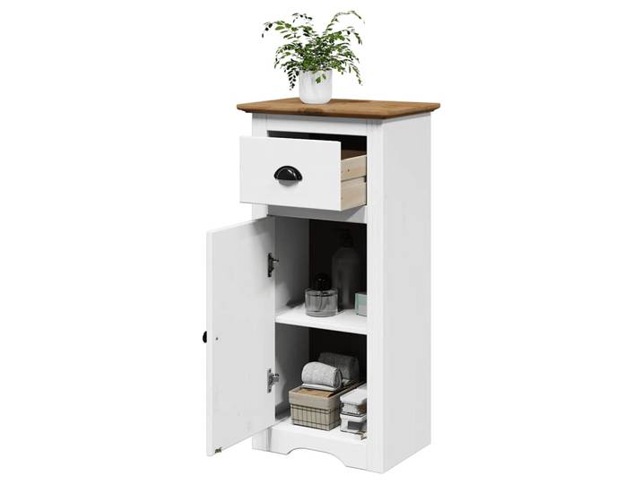 vidaXL Badschrank BODO Weiß und Braun 44x30x90 cm