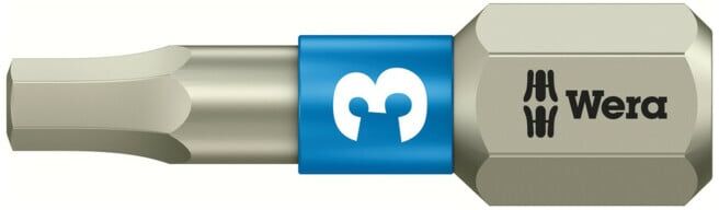 WERA Embout 6 pans, 1/4 pouce avec profil Hex-Plus, acier inoxydable «Stainless» 3 mm (05071073001)