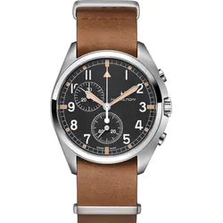 Hamilton Khaki Aviation Pilot Pioneer Chrono Quartz H76522531 - schwarz,braun - 41mm