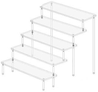 Inspired Finds Clear Acrylic Display Stand For Collectibles, Figurines, Cosmetics & Retail Showcase 7.87x3.15in Five Layer