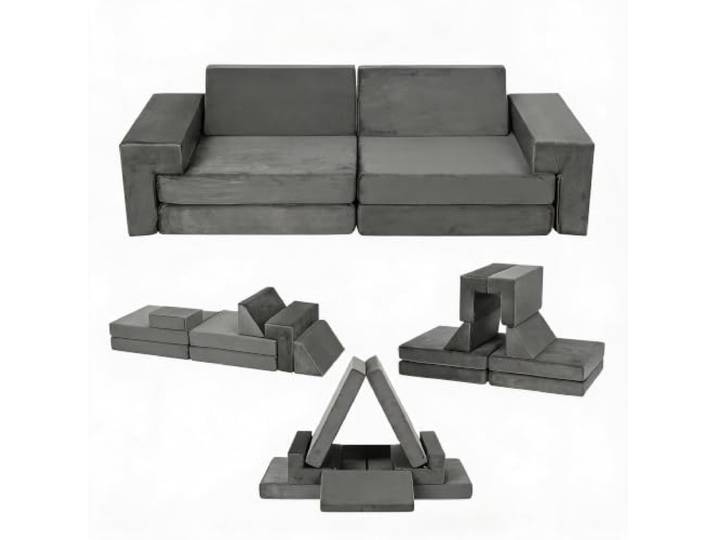 Thaookte 8-Teiliges Modulares Kindersofa Aus Schaumstoff – Waschbare Bezüge ideal zum Spielen & Entspannen – für Spielzimmer, Kinderzimmer & Wohnzimmer