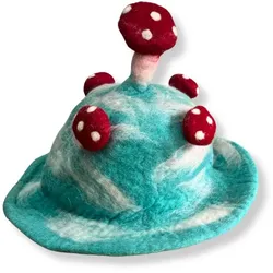 Felted Mushroom Hat - Lost in a Sky Blue