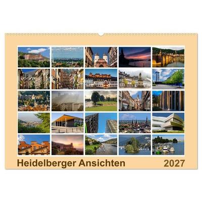 Heidelberg Views - Heidelberger Ansichten (Wandkalender 2027 DIN A2 quer), CALVENDO Monatskalender