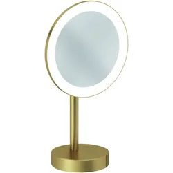 Kludi VELA R LED-Kosmetikspiegel 58995N0F Vergrößerung 3-fach, freistehend, brushed gold