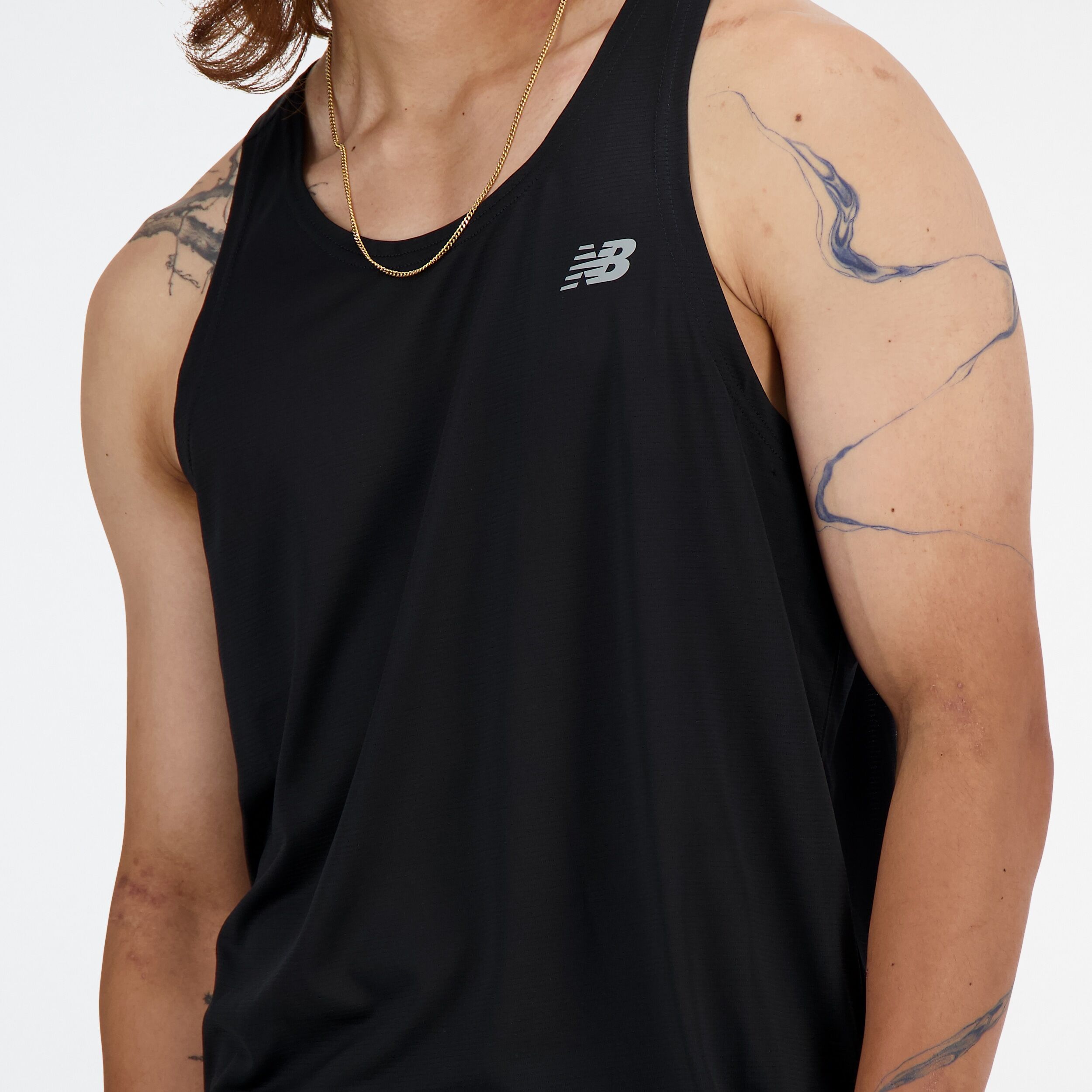 Lauftop NEW BALANCE "Sport Essentials Tank Mens TOP-36317", Herren, Gr. S, schwarz, Jersey, Obermaterial: 100% Polyester, unifarben, Rundhals, Tops Lauftop, mit Label schwarz S