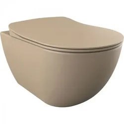 Creavit RIMOFF Hänge WC mit Bidetfunktion matt cappuccino Edelstahldüse antibakteriell Kaltwasser Inox