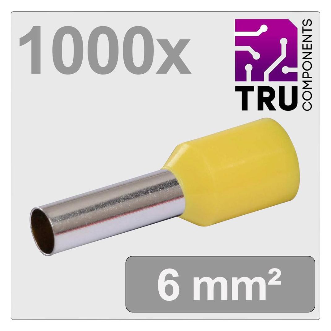 Tru Components TC-13377216 Aderendhülse 6 mm² Teilisoliert Gelb 1000 St. (TC-13377216)
