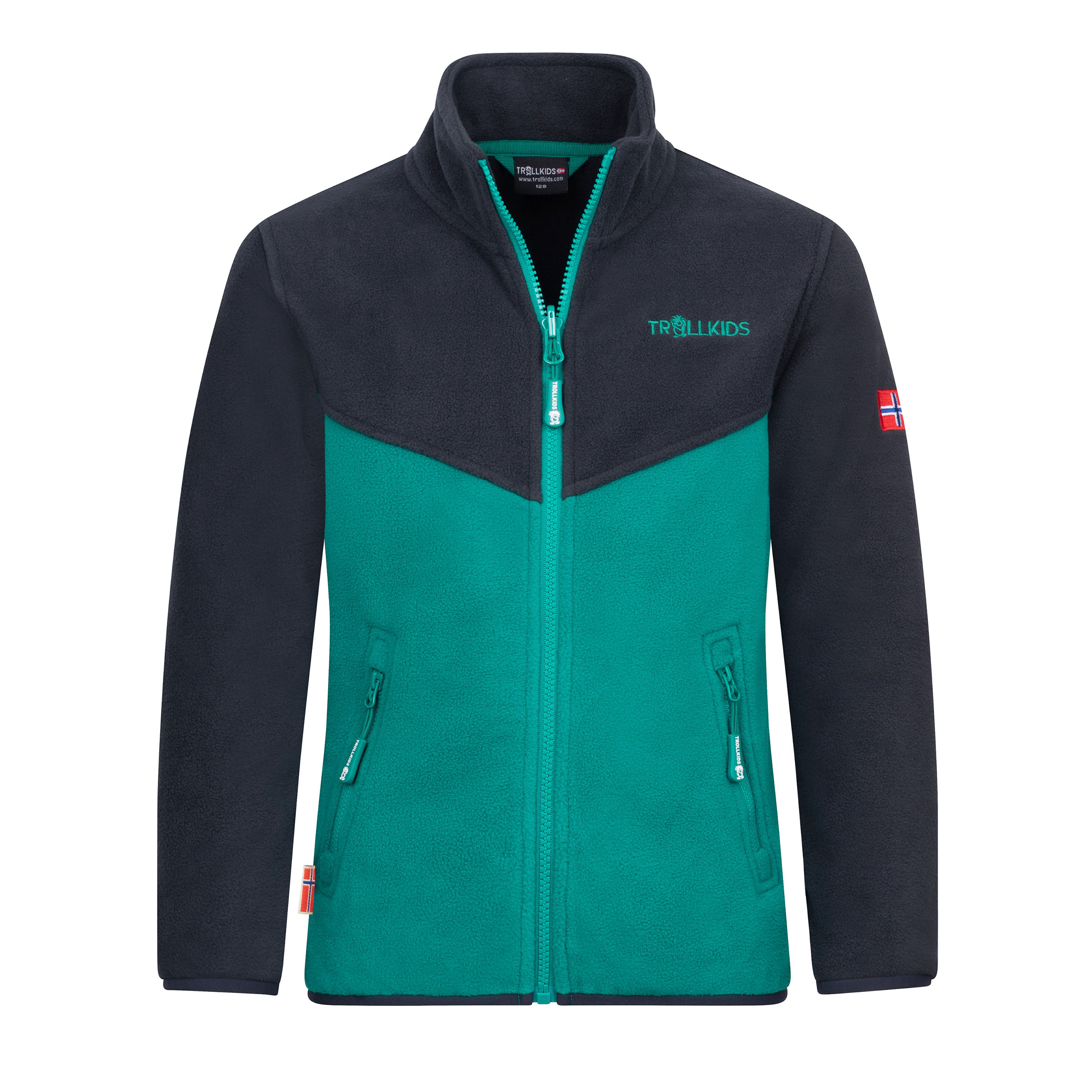 Trollkids Oppdal XT Kinder Fleecejacke blau Größe 122 Trekking Atmungsaktiv