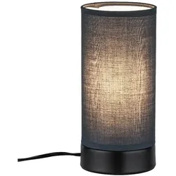 Paulmann Tischleuchte PIA, 230V, E14 max.25W, mit Schnurschalter/-dimmer (stufenweise), Stoffschirm grau / Schwarz matt PAUL-77059