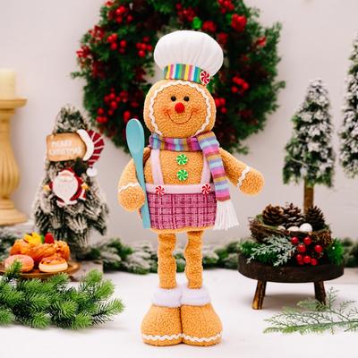 Modern Home Fixes Christmas Decoration, Polar Fluffy Cartoon Retractable, Gingerbread Man Decorative Legs girl