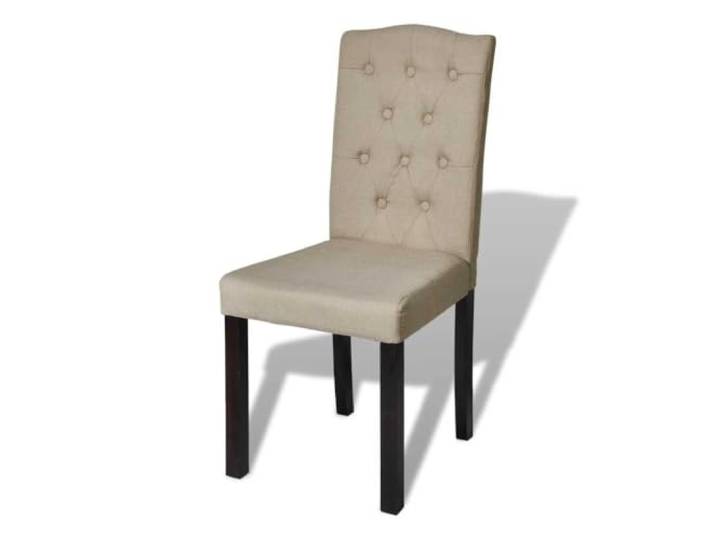NKOPPFG Esszimmerstühle 6 STK. Kamelbraun Stoff Chesterfield-Look, Leinen-Optik, max. 110 kg pro Sitz, klassisches Design, schlichte Eleganz