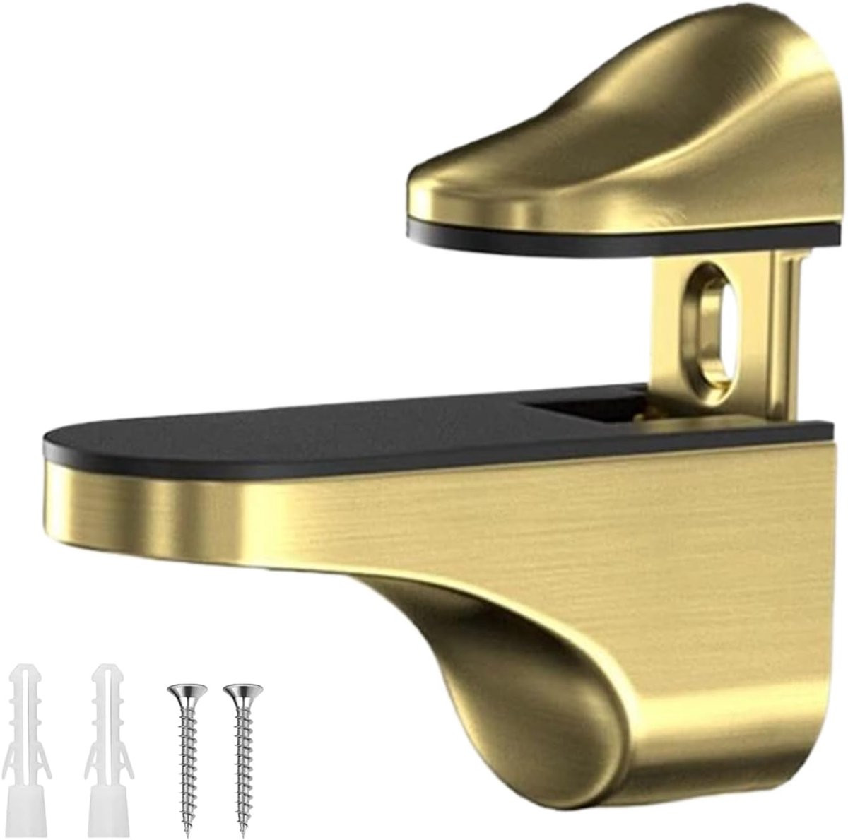 Gouden verstelbare glazen plankbeugels - 7 x 7 x 4 cm