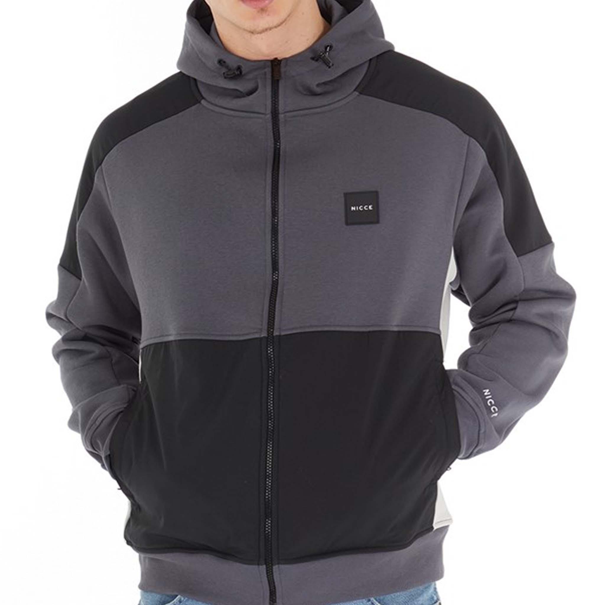 Nicce District Herren Trainingsjacke in Schwarz/Grau