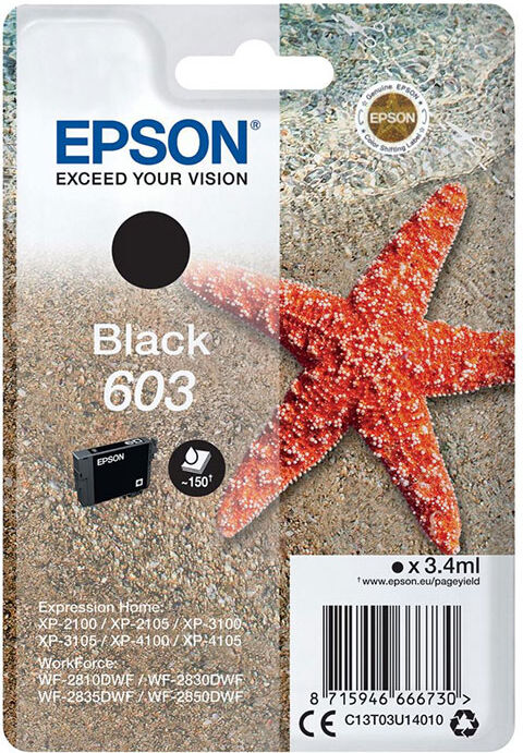 TINTEIRO EPSON 603 PRETO C13T03U1