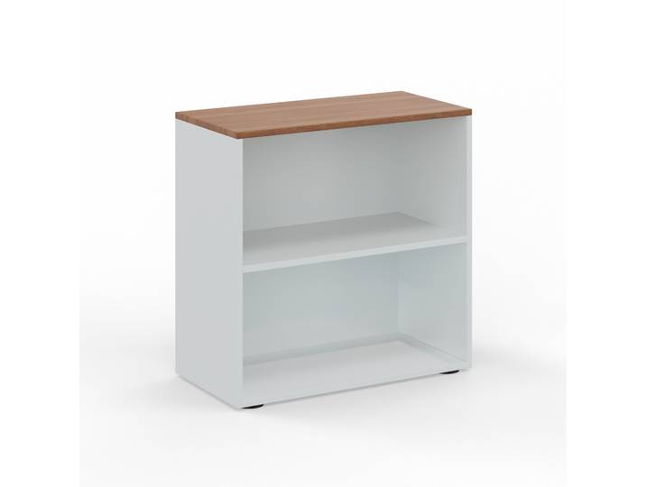 Regal Tradingzone GO Swiss 80.0 x 40.0 cm, Weissgrau/Nussbaum, 2 Ordner hoch, Neu - Optimal für Büro und Organisation