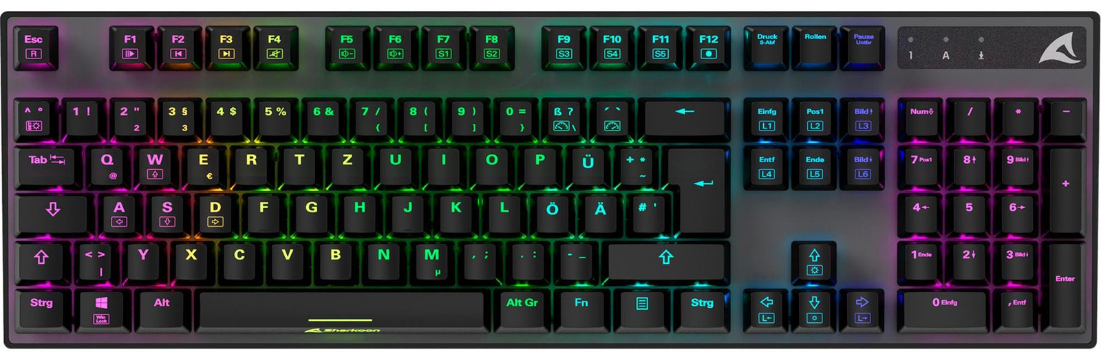 Sharkoon Skiller SGK20 Gaming Toetsenbord - Zwart-bruin