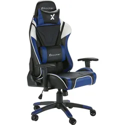 XROCKER Gaming Bürostuhl blau 3D-Armlehne/Komfortkissen/100kg
