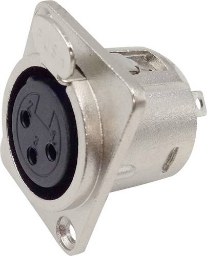TRU Components 1408819 XLR-Steckverbinder Flanschbuchse, Kontakte gerade Polzahl: 3 Silber