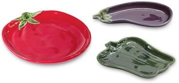Melrose International Ceramic Vegetable Plate (Set of 3)