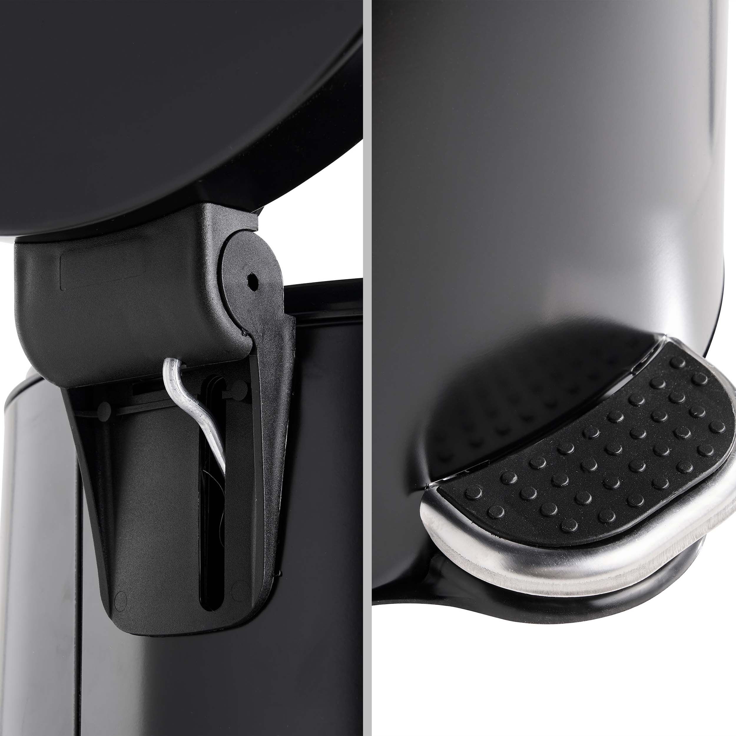 SPRINTIS Poubelle à pédale 30l noir   acier   mat