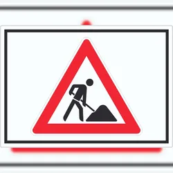 HB-Druck Achtung Baustelle Symbol Aufkleber Arbeitsstelle A6 (105x148mm)