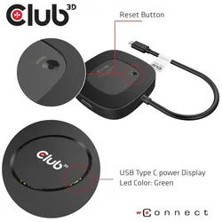 Club 3D Multi Stream Transport MST Hub, USB-C 3.0 auf 3x DisplayPort 1.4 Adapter