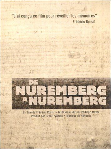Frédéric Rossif - De nuremberg a nuremberg [FR Import] - Preis vom 11.10.2026 03:10:56 h