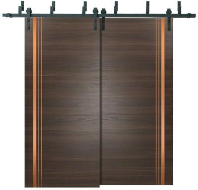 SARTODOORS Planum 1010 Chocolate Ash Wood Barn Bypass Doors