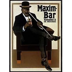 POSTER Maxim Bar Hans Rudi Erdt 1907 A4 Schwarzer Rahmen