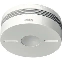 Hager TG551A Funk-Dualwarnmelder Komfort Q, IR- Alarmstopp, weiß