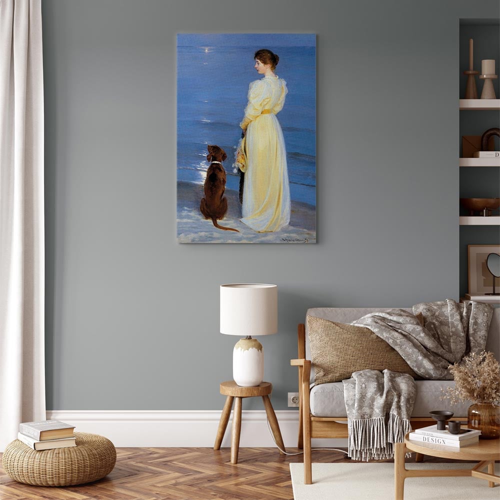 home24 Canvas afbeelding Summer evening Skagen blauw, 60 x 90 cm