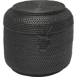 Cino Aufbewahrungskorb schwarz aus Rattan