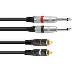 OMNITRONIC Adapterkabel 2xKlinke/2xCinch 6m sw