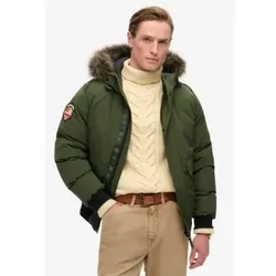 Superdry für Herren. M5011930A Bomber Everest Kunstfell grün (S), Lässig, Recyceltes Polyester, Nachhaltig