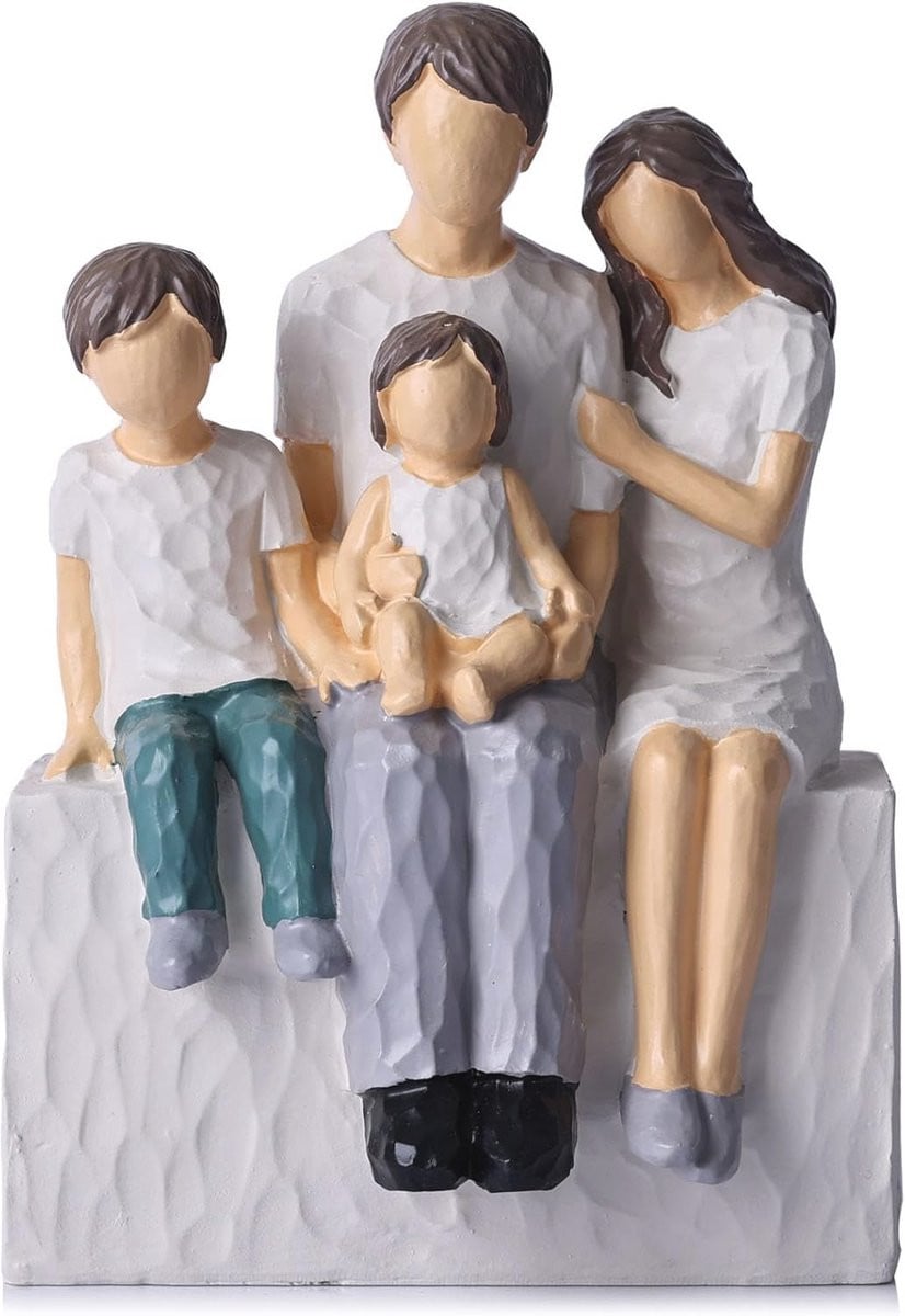 Gepersonaliseerde familie beeldjes voor moeder en kinderen voor op tafel