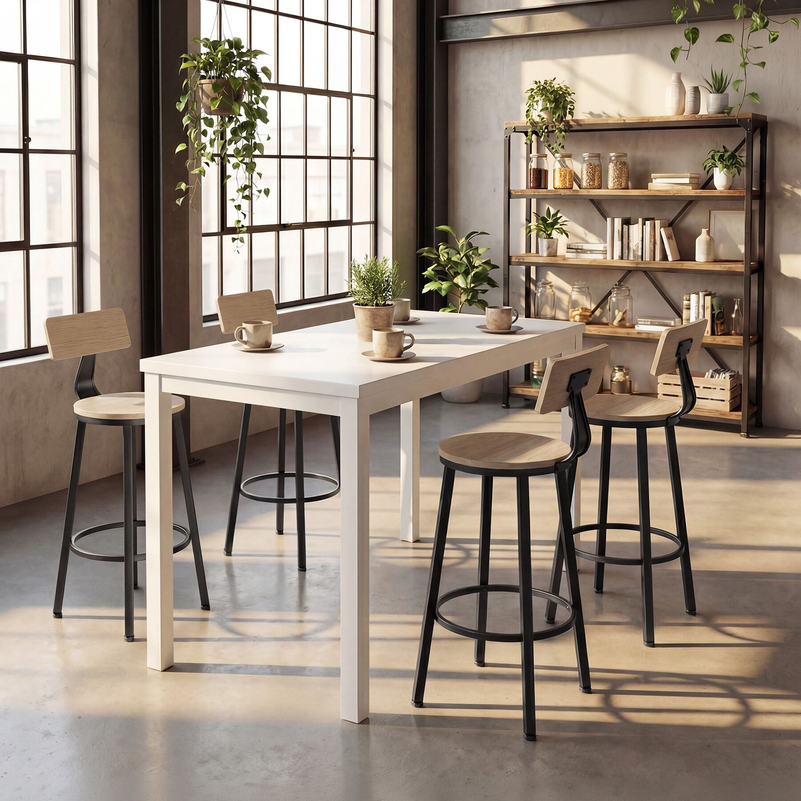 TecTake Barkruk Poole - Industrieel licht hout, eiken Sonoma
