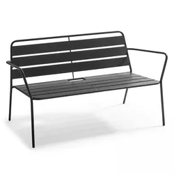 Oviala Business Terrassensofa aus grauem Metall