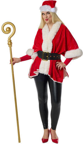 Poncho "Weihnachten", weiß-rot