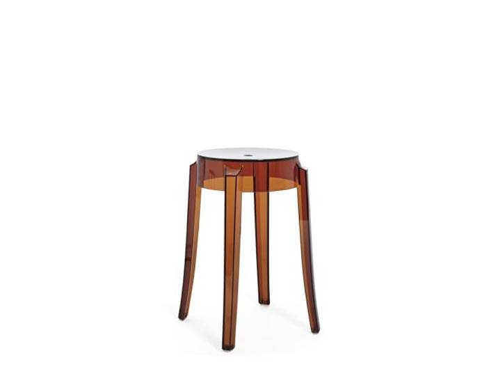 Kartell Charles Ghost\, Lot de 2 tabourets\, H 46 cm\, Ambre